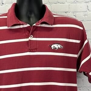 Vintage 90s Arkansas Razorbacks Polo Shirt Red University UArk Hogs M Medium